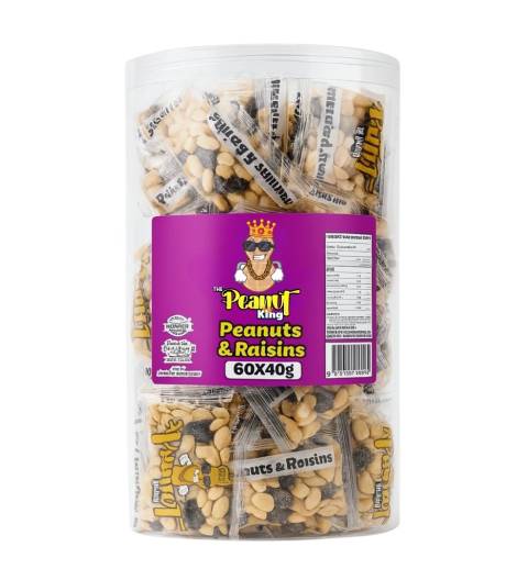 60 x 40g Peanuts and Raisins